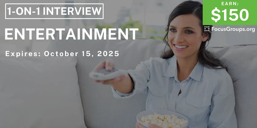 Research Study in San Jose on Entertainment Habits - $150 - $150 - 09/24/2025