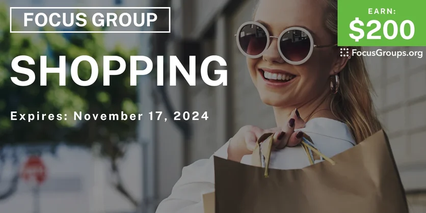 Focus Group in Nashville on Shopping - $200 - 10/30/2024