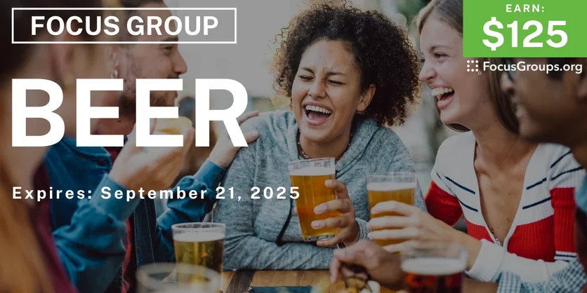 Focus Group in Tampa on Beer - $125 - $125 - 09/08/2025