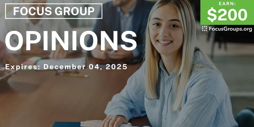Focus Group for Women in Charlotte on Opinions - $200 - $200 - 11/27/2025