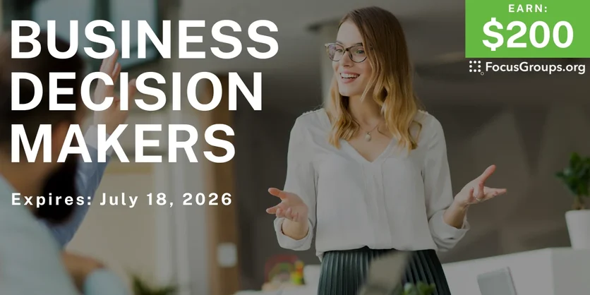 Online Interview for Business Decision Makers - $200 - $200 - 06/22/2026