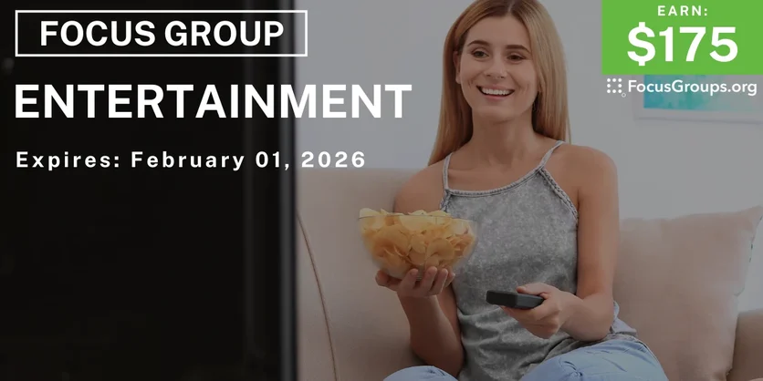 Research Study on Entertainment - $175 - $175 - 01/19/2026