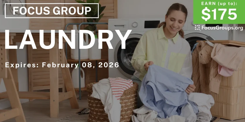 Laundry Study for Women in Cincinnati - up to $175 - up to $175 - 01/27/2026