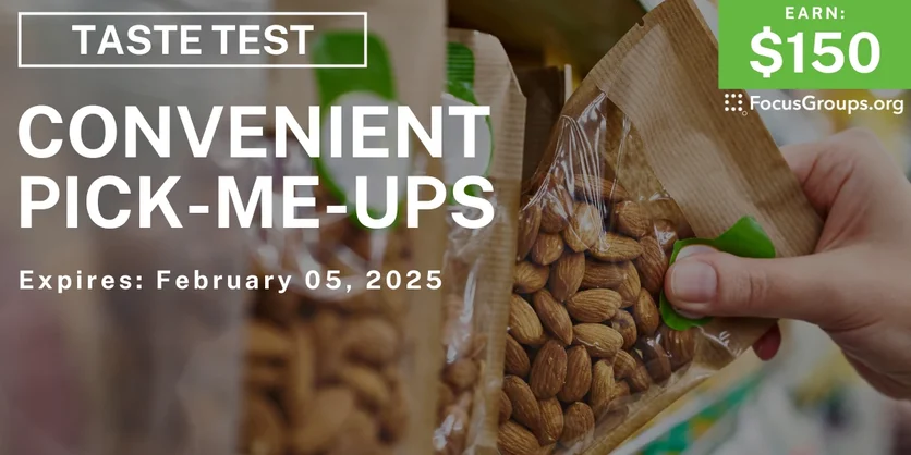 Taste Test in Chicago on Convenient Pick-me-ups - $150 - 01/09/2025