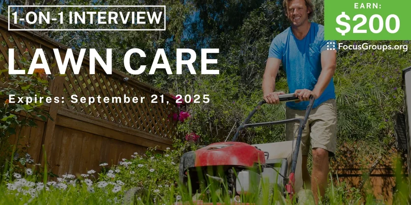 Research Study in San Diego on Lawn Care - $200 - $200 - 09/09/2025