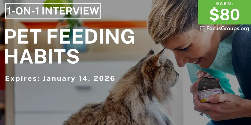 Research Study on Pet Feeding Habits - $80 - $80 - 01/05/2026
