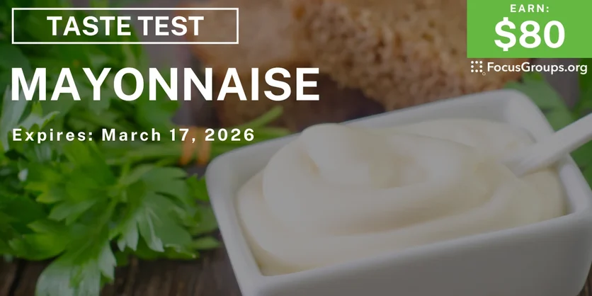Taste Test in NYC on Mayonnaise - $80 - $80 - 03/04/2026
