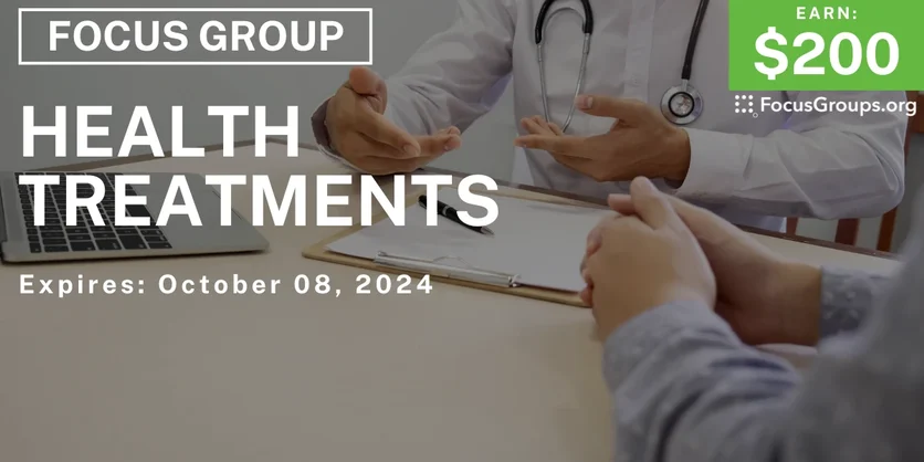 Focus Group in Cincinnati on Health Treatments - $200 - 09/26/2024