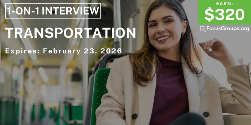 Research Study in NYC on Transportation - $320 - $320 - 02/12/2026