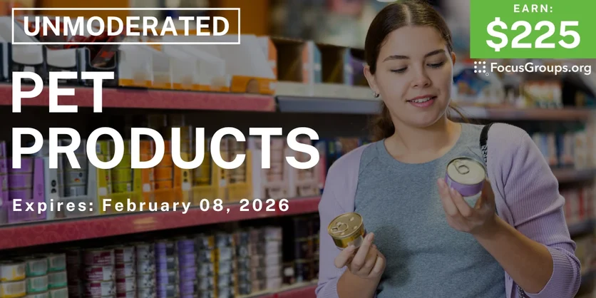 Research Study on Pet Products - $225 - $225 - 12/22/2025