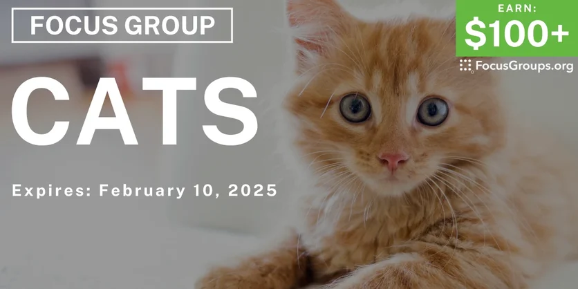 Focus Group in Nashville on Cats - $100+ - 01/29/2025
