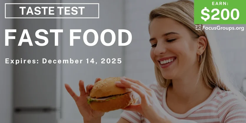 Taste Test in Irvine on Fast Food - $200 - $200 - 12/10/2025