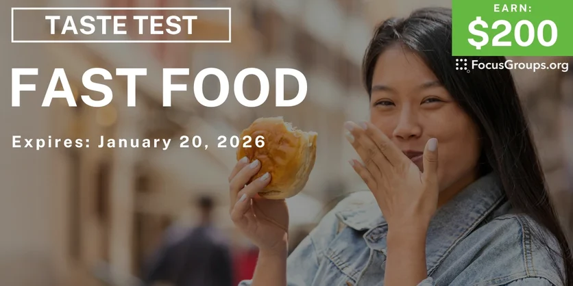 Taste Test in Irvine on Fast Food - $200 - $200 - 01/15/2026