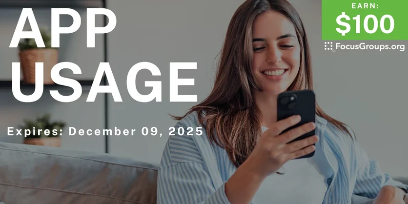 Online Interview on App Usage - $100 - $100 - 11/18/2025