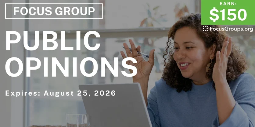 Focus Group in Detroit on Public Opinion - $150 - $150 - 08/11/2026