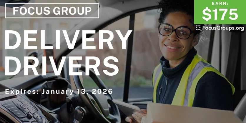 Focus Group in NYC for Delivery Drivers - $175 - $175 - 01/09/2026