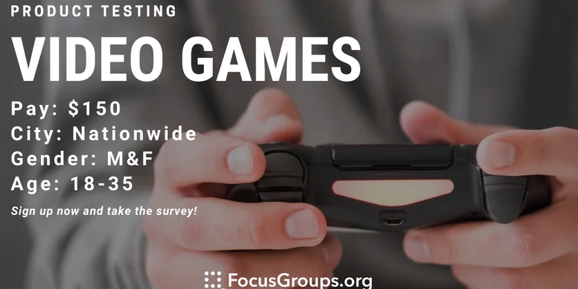 Product Test on Video Games - $150 - 03/09/2023