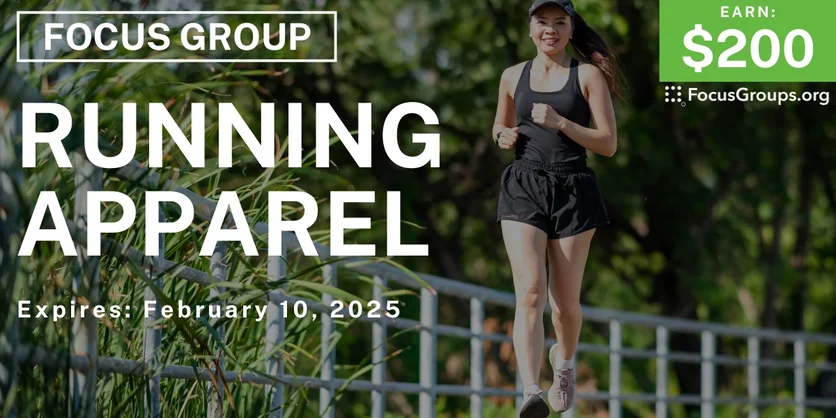 Focus Group in Boston on Running Apparel - $200 - 01/31/2025