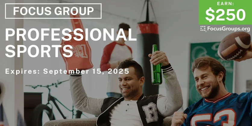Focus Group in Charlotte on Professional Sports - $250 - $250 - 09/08/2025