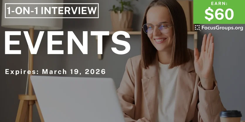 Research Study on Events - $60 - $60 - 03/13/2026