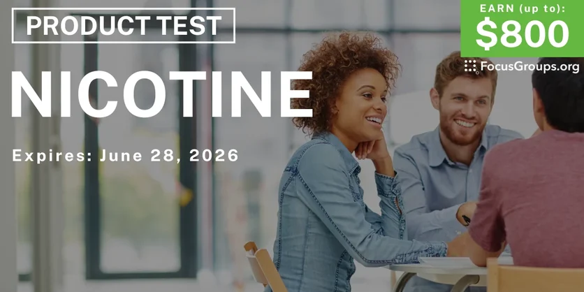 Nicotine Study in Dallas - up to $800 - up to $800 - 05/27/2026