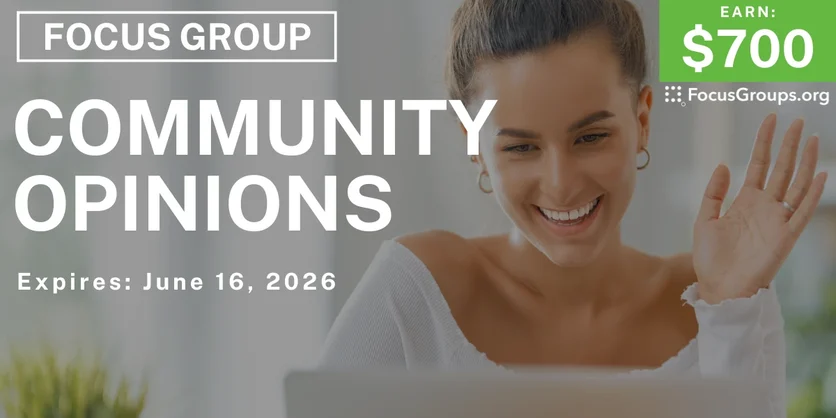 Focus Group in Boston on Community Opinions - $700 - $700 - 06/02/2026