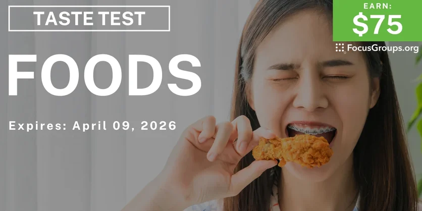 Taste Test on Foods - $75 - $75 - 03/31/2026