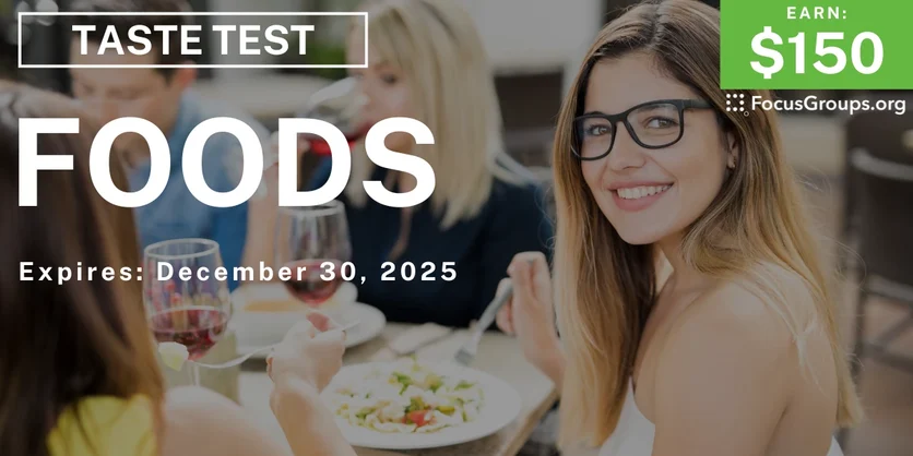 Taste Test in SF on Foods - $150 - $150 - 12/18/2025
