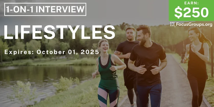Research Study in Tampa on Lifestyles - $250 - $250 - 09/04/2025
