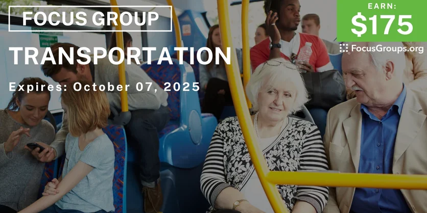 Focus Group for Seniors in Austin on Transportation - $175 - $175 - 09/25/2025