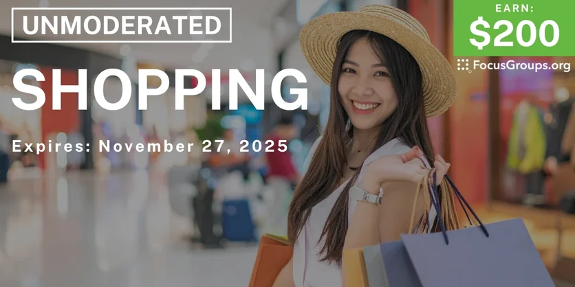 Research Study on Shopping - $200 - $200 - 10/28/2025