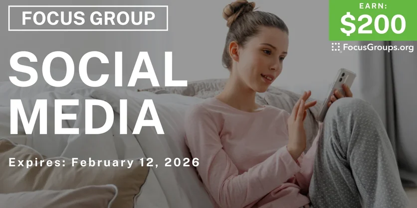 Focus Group in NYC on Social Media - $200 - $200 - 02/11/2026