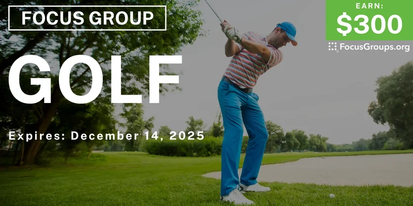 Focus Group in Raleigh on Golf - $300 - $300 - 12/02/2025