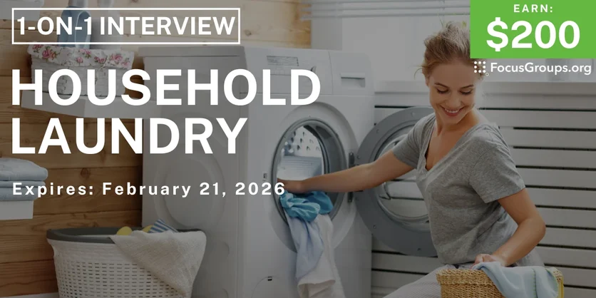 Household Laundry Study in Cincinnati - $200 - $200 - 02/06/2026