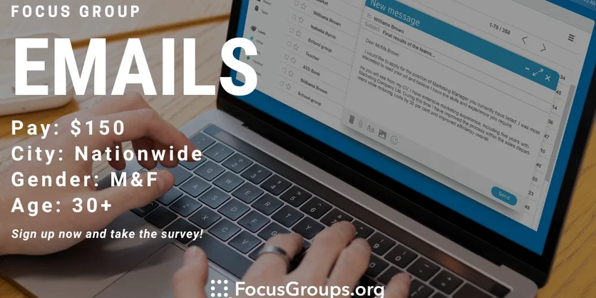 Focus Group on Emails - $150 - 01/09/2024
