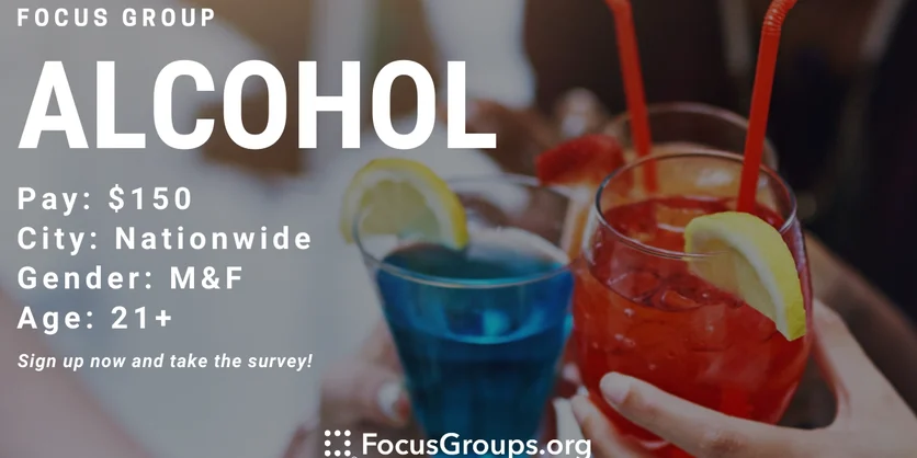 Focus Group on Alcohol - $150 - 04/06/2023