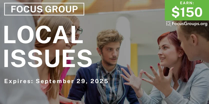 Focus Group in Vallejo on Local Issues - $150 - $150 - 09/10/2025