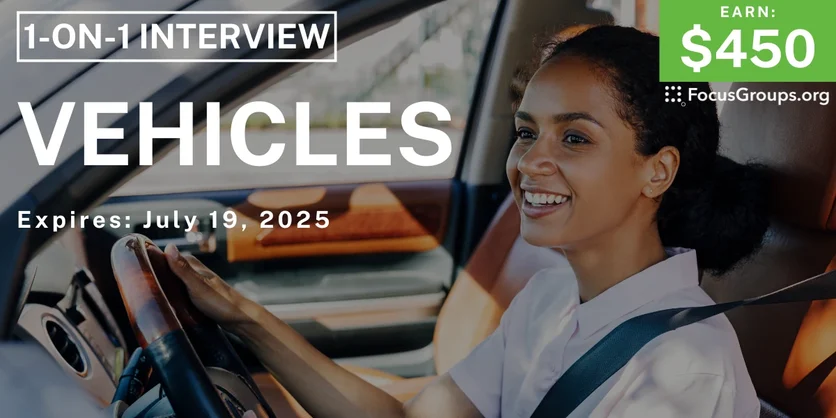 Research Study in SF on Vehicles - $450 - 06/19/2025