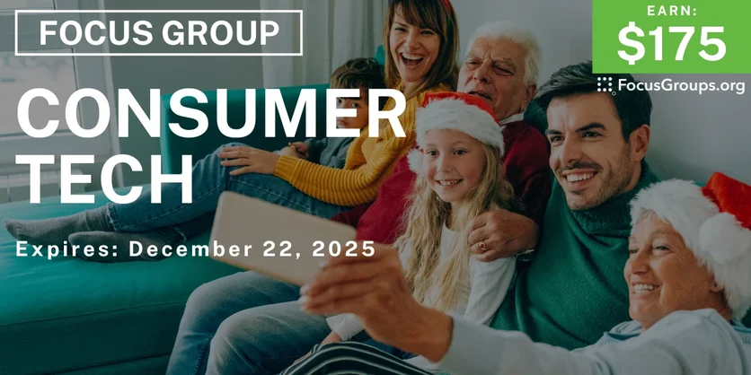Focus Group in Seattle on Consumer Tech - $175 - $175 - 12/10/2025