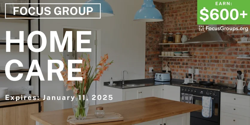 Focus Group in Cincinnati on Home Care - $600+ - 12/30/2024