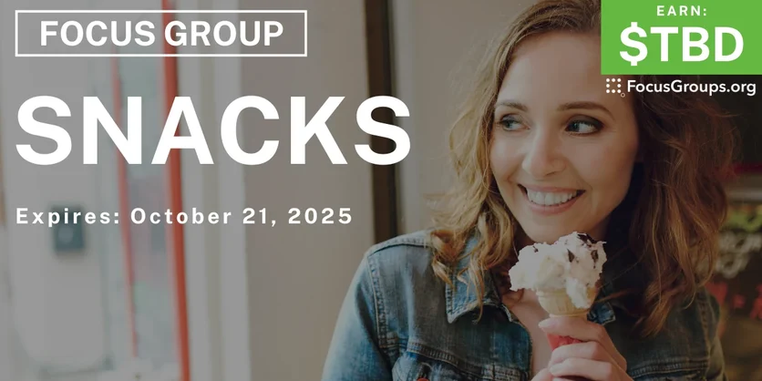 Graphic promoting Focus Group in Nashville on Snacks, happening October 22, 2025