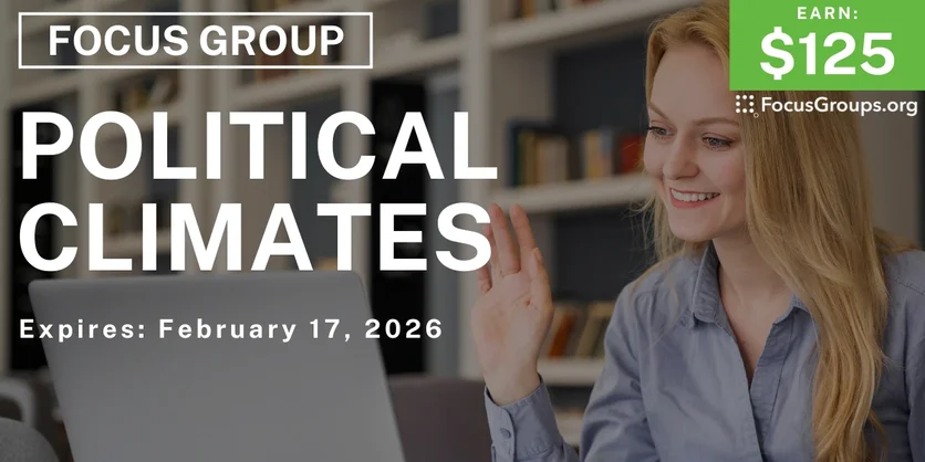 Political Climate Focus Group in Chicago - $125 - $125 - 02/02/2026