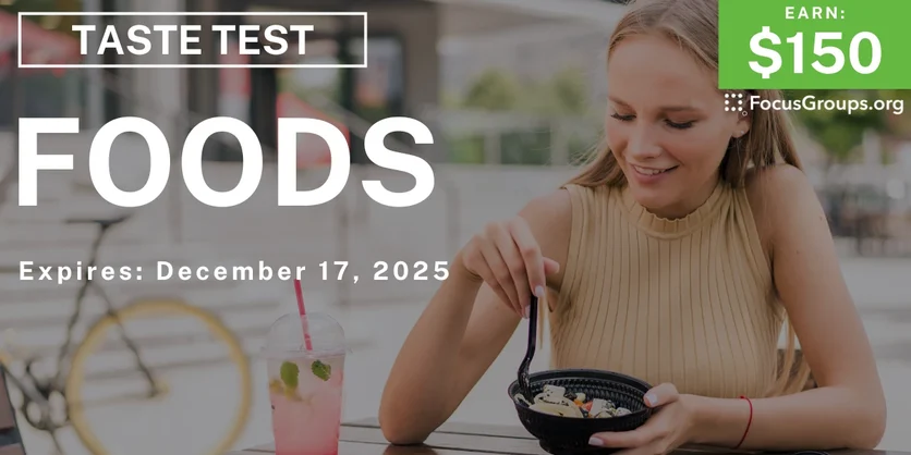 Taste Test in SF on Foods - $150 - $150 - 12/05/2025