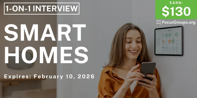 Research Study in Nashville on Smart Homes - $130 - $130 - 01/23/2026