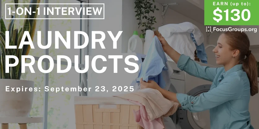 Research Study in Lexington on Laundry Products - up to $130 - up to $130 - 09/16/2025