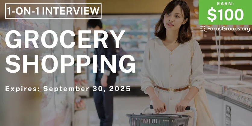 Research Study in Minneapolis on Grocery Shopping - $100 - $100 - 09/17/2025