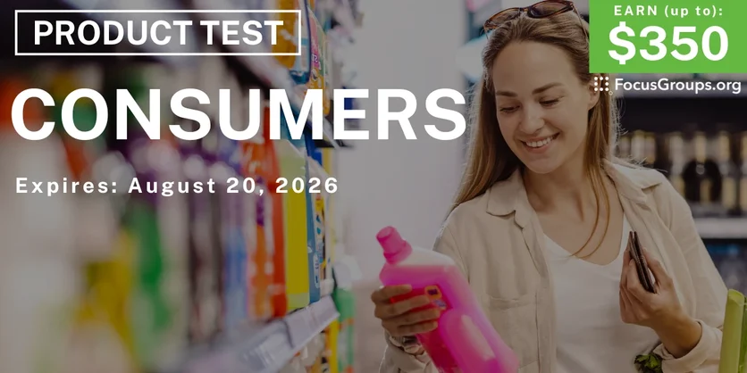 Consumer Product Test in Richmond - up to $350 - $200-$350 - 08/11/2026