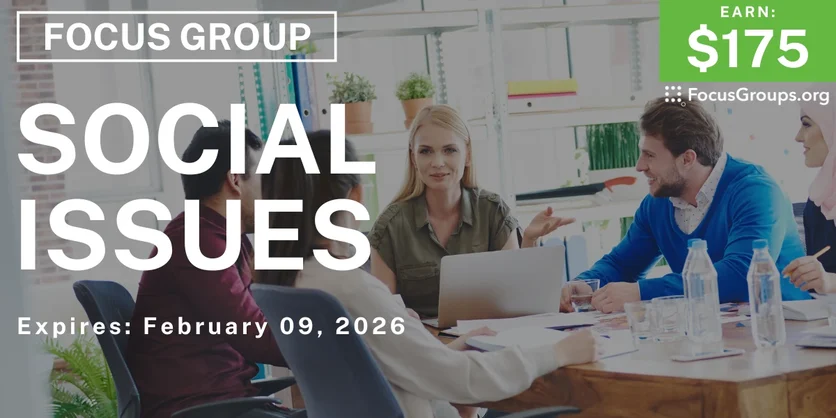 Focus Group in Charlotte on Social Issues - $175 - $175 - 01/28/2026