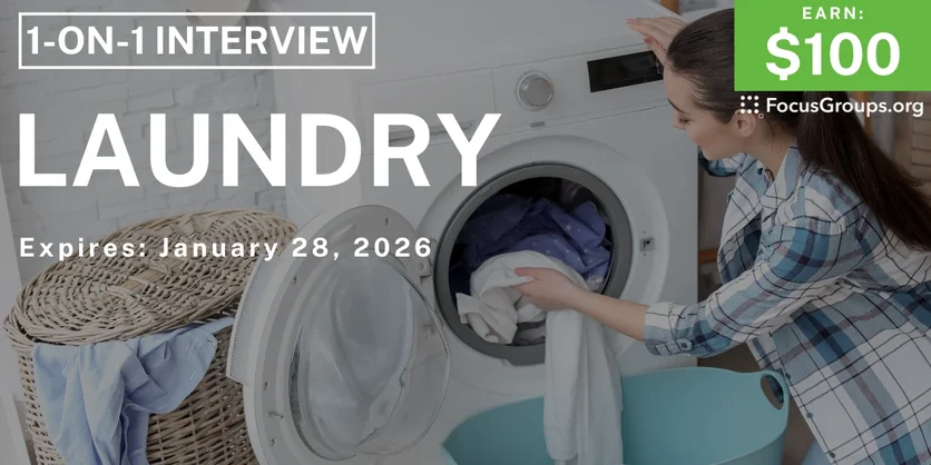 Research Study in Kansas City on Laundry - $100 - $100 - 01/13/2026