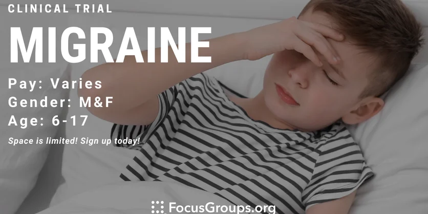 Child/Teenage Migraine Research Study - TBD - 01/30/2023